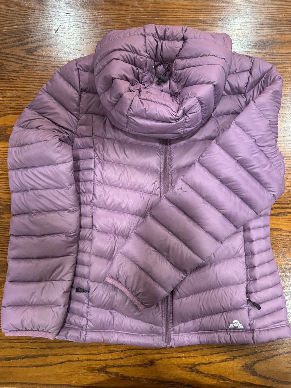EMS Women's Full Zip Down Hooded Puffer Jacket - purple